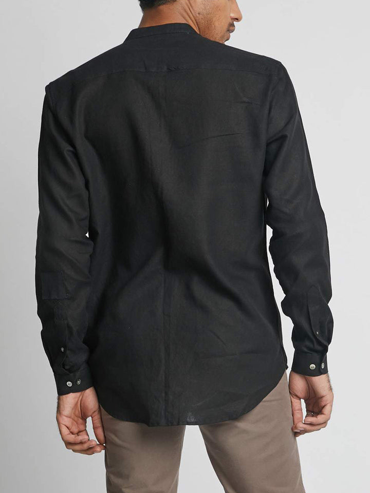 Reflect Round Collar Shirt Black