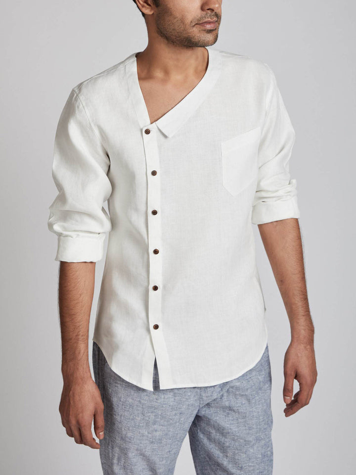 Delta Asymmetric Shirt White