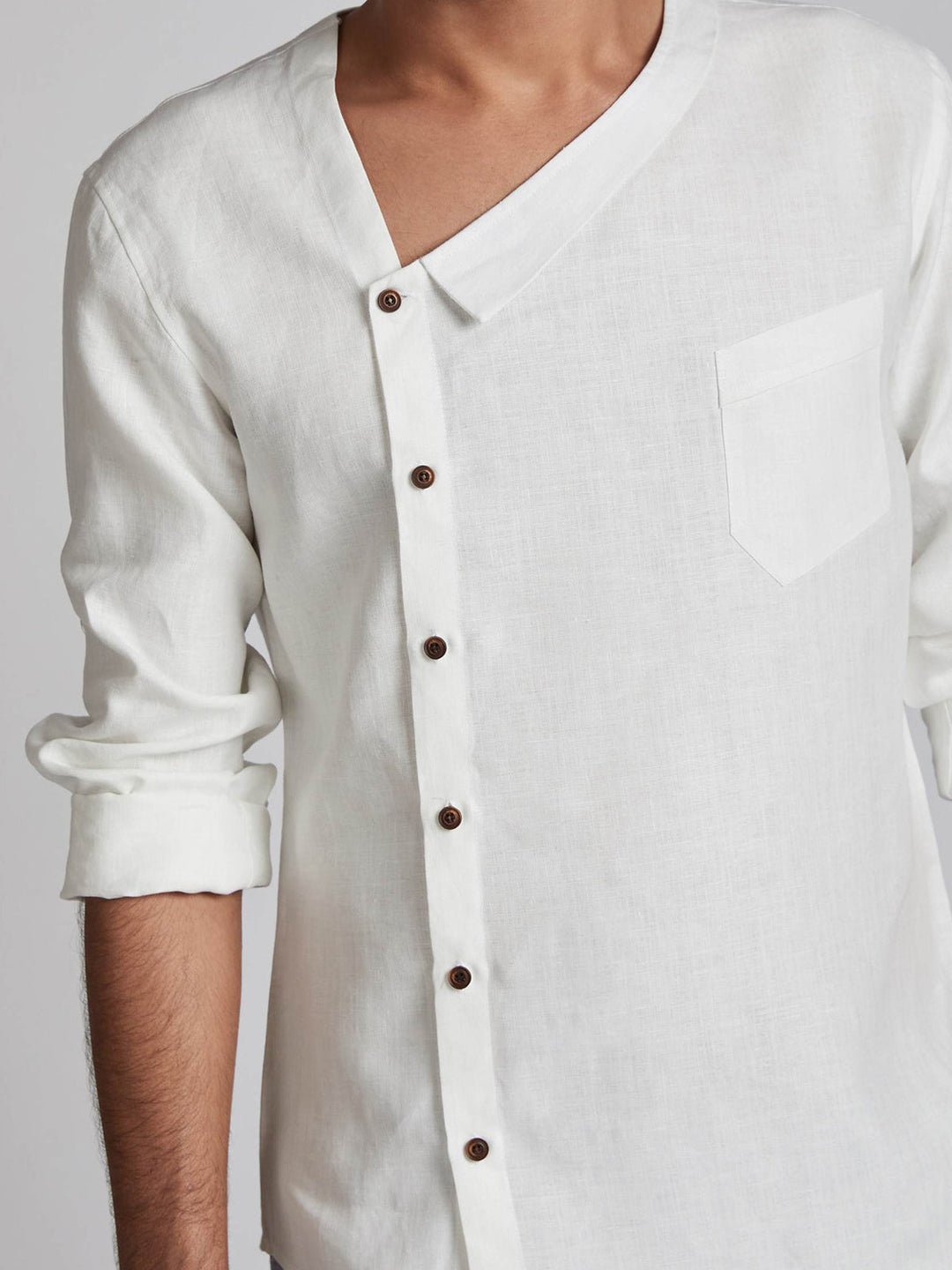 Delta Asymmetric Shirt White