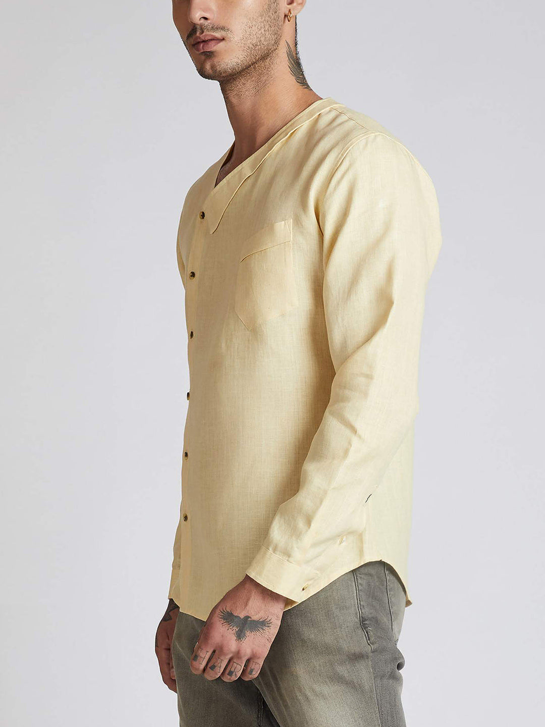 Delta Asymmetric Shirt Yellow