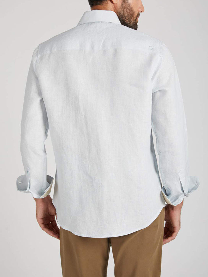 Breath Contrast Trim Shirt Light Blue