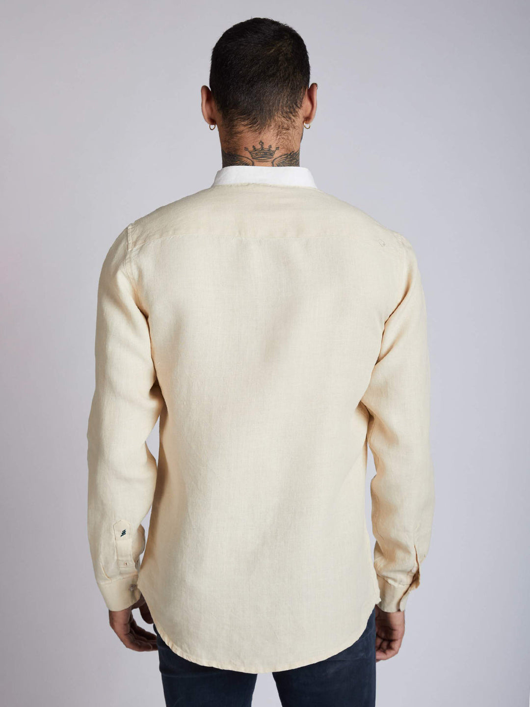 Orbit Contrast Collar Shirt Beige B Label