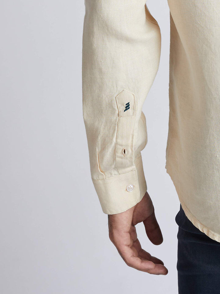 Orbit Contrast Collar Shirt Beige