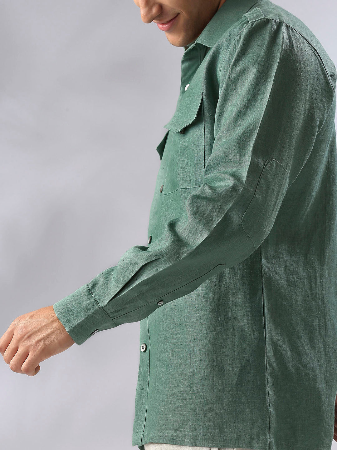 Sequoia Elbow Patch Shirt- Deep Green