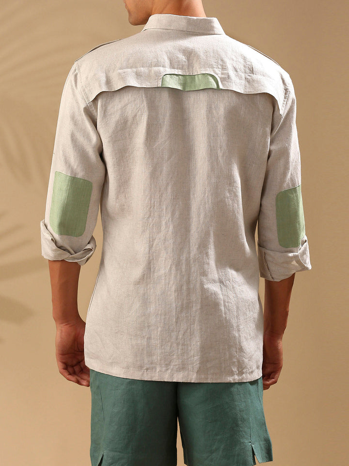 Sequoia Elbow Patch Shirt- Oatmeal