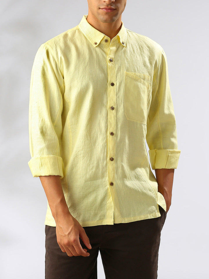 Aspen Button down Shirt- Yellow