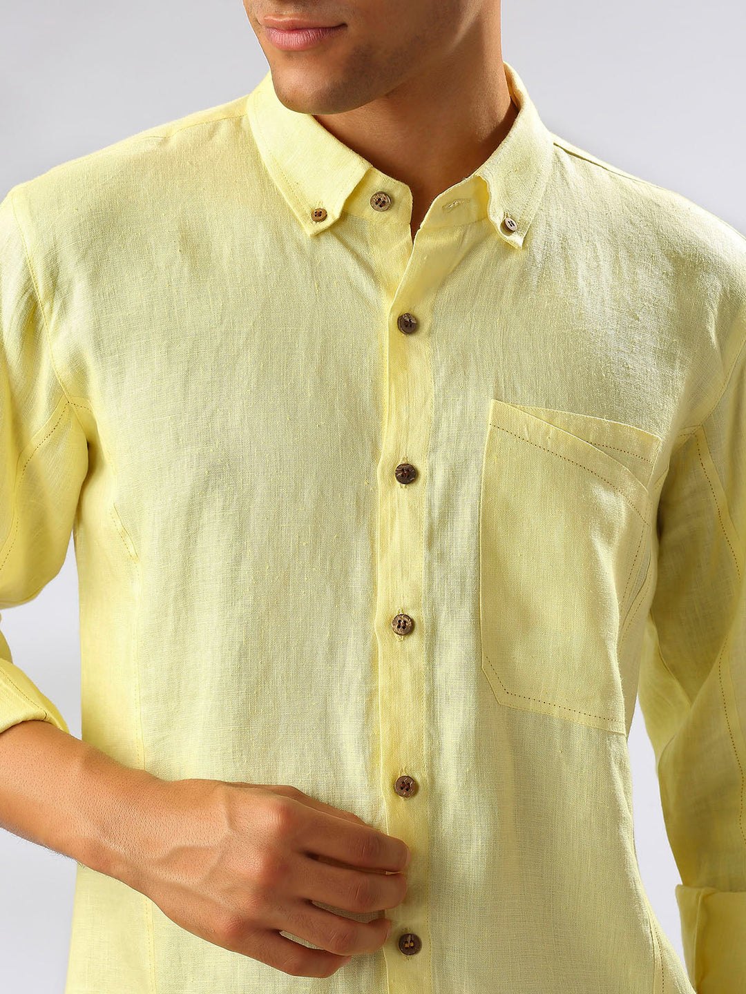 Aspen Button down Shirt- Yellow B Label