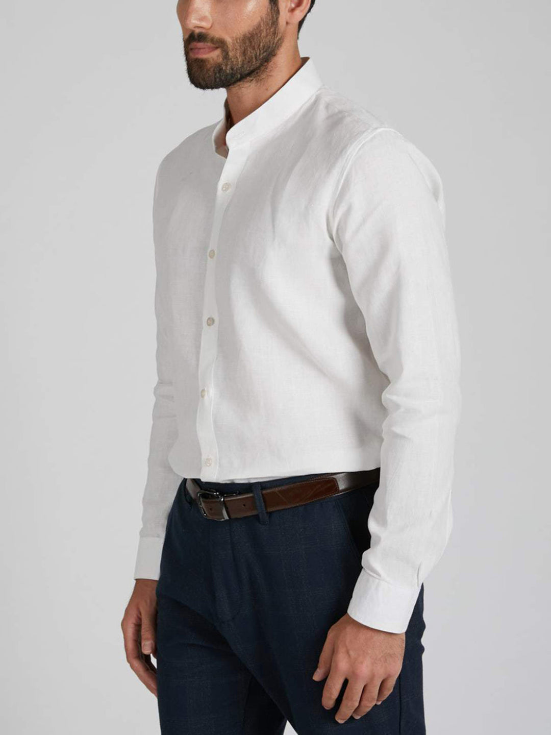 Origin Mandarin Collar Shirt White B Label