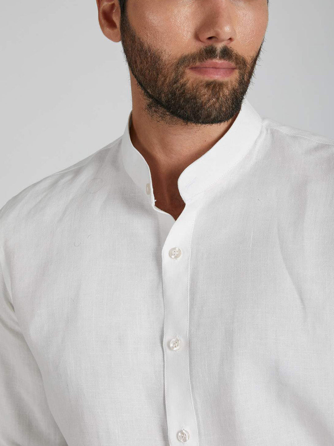 Origin Mandarin Collar Shirt White