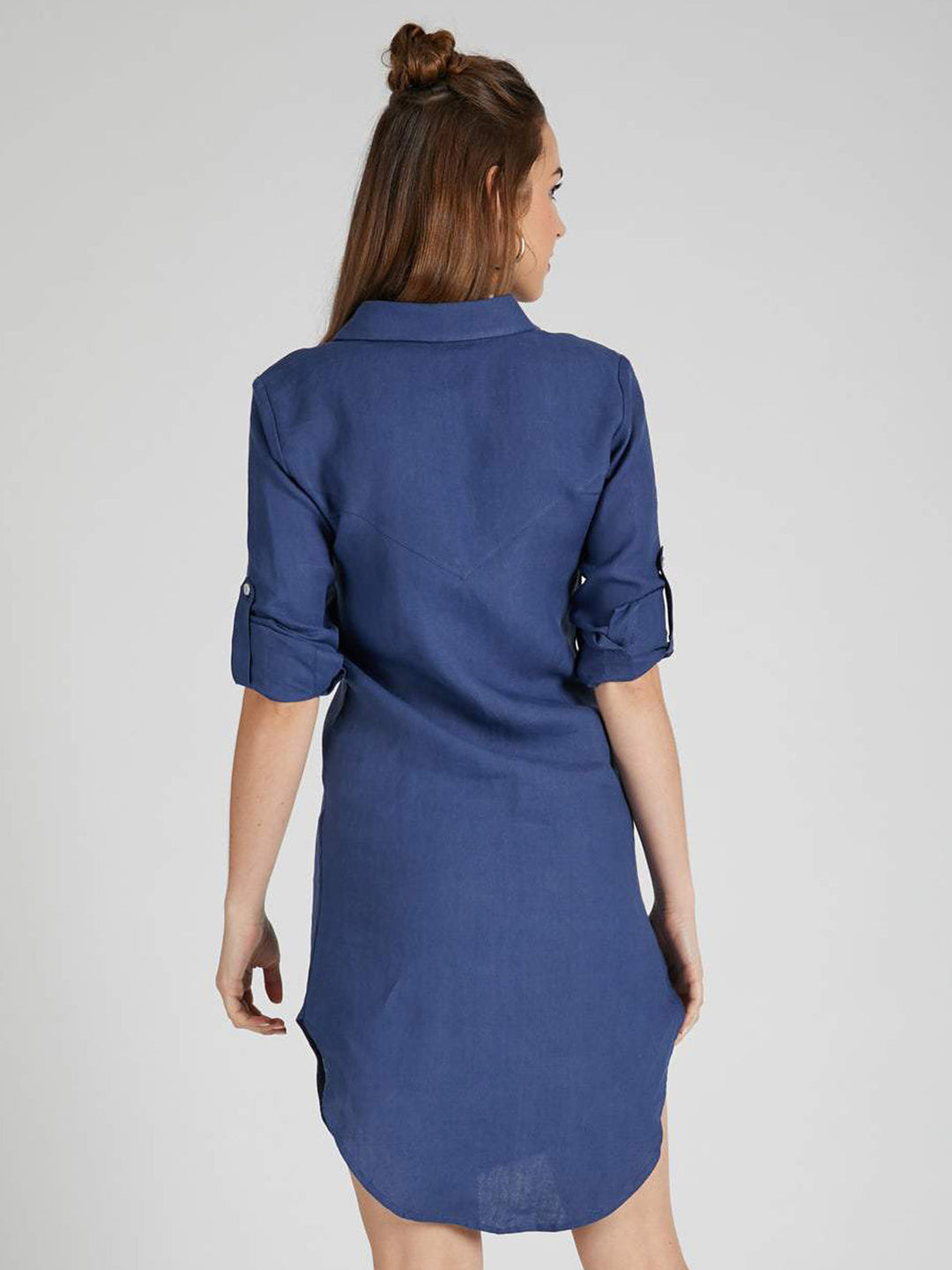 Fern Shirt Dress Navy Blue