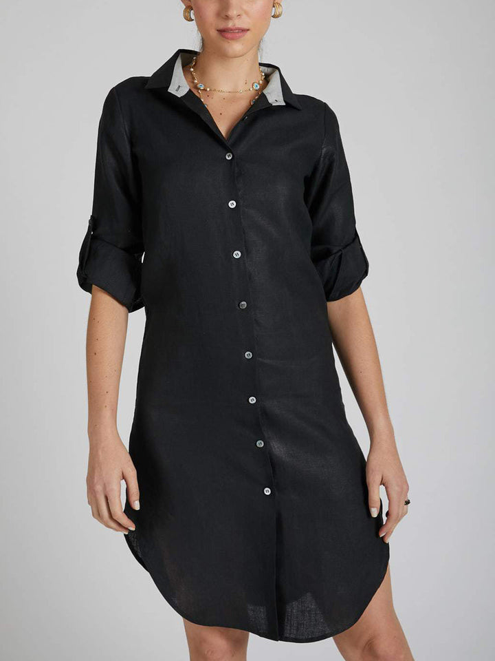 Fern Shirt Dress Black