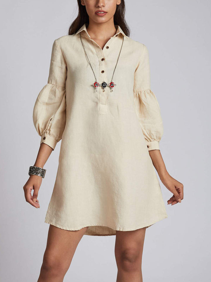 Horizon Shirt Dress Beige