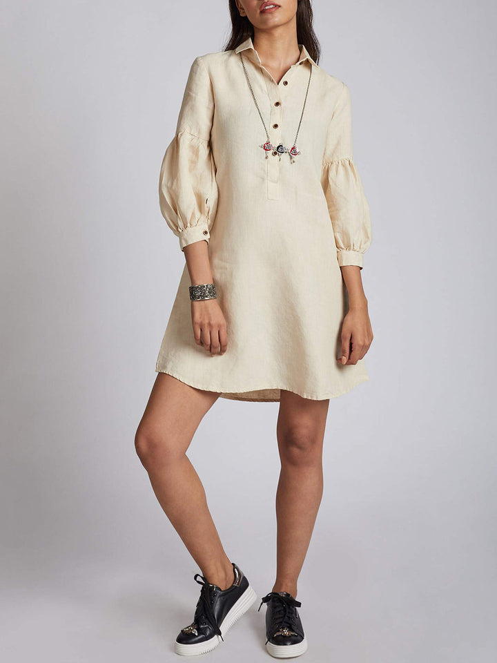 Horizon Shirt Dress Beige