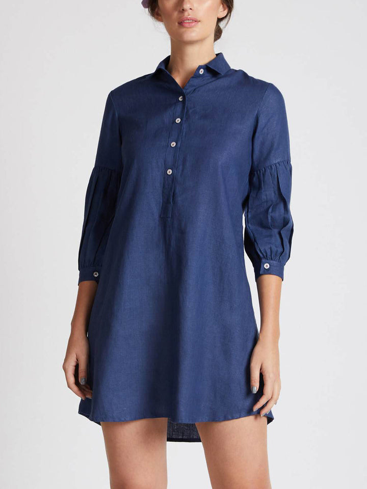 Horizon Shirt Dress Navy