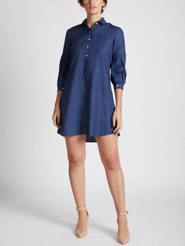 Horizon Shirt Dress Navy