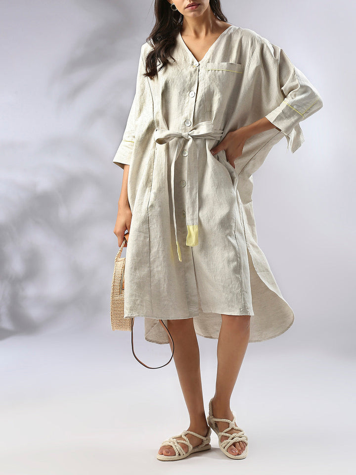 Mahogany Kimono Dress Oatmeal