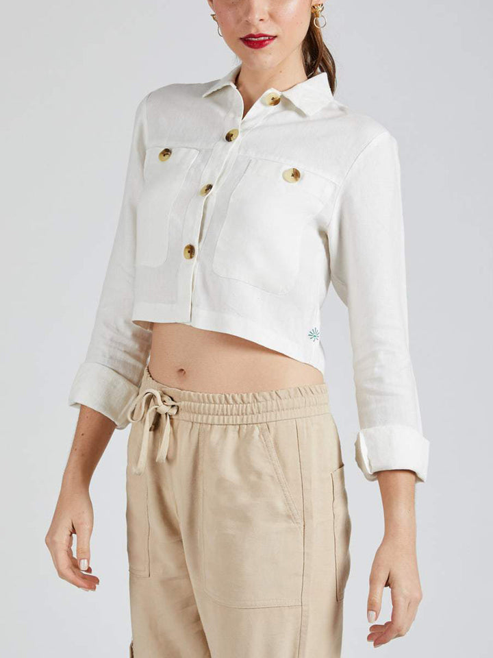 Nova Crop Shirt White