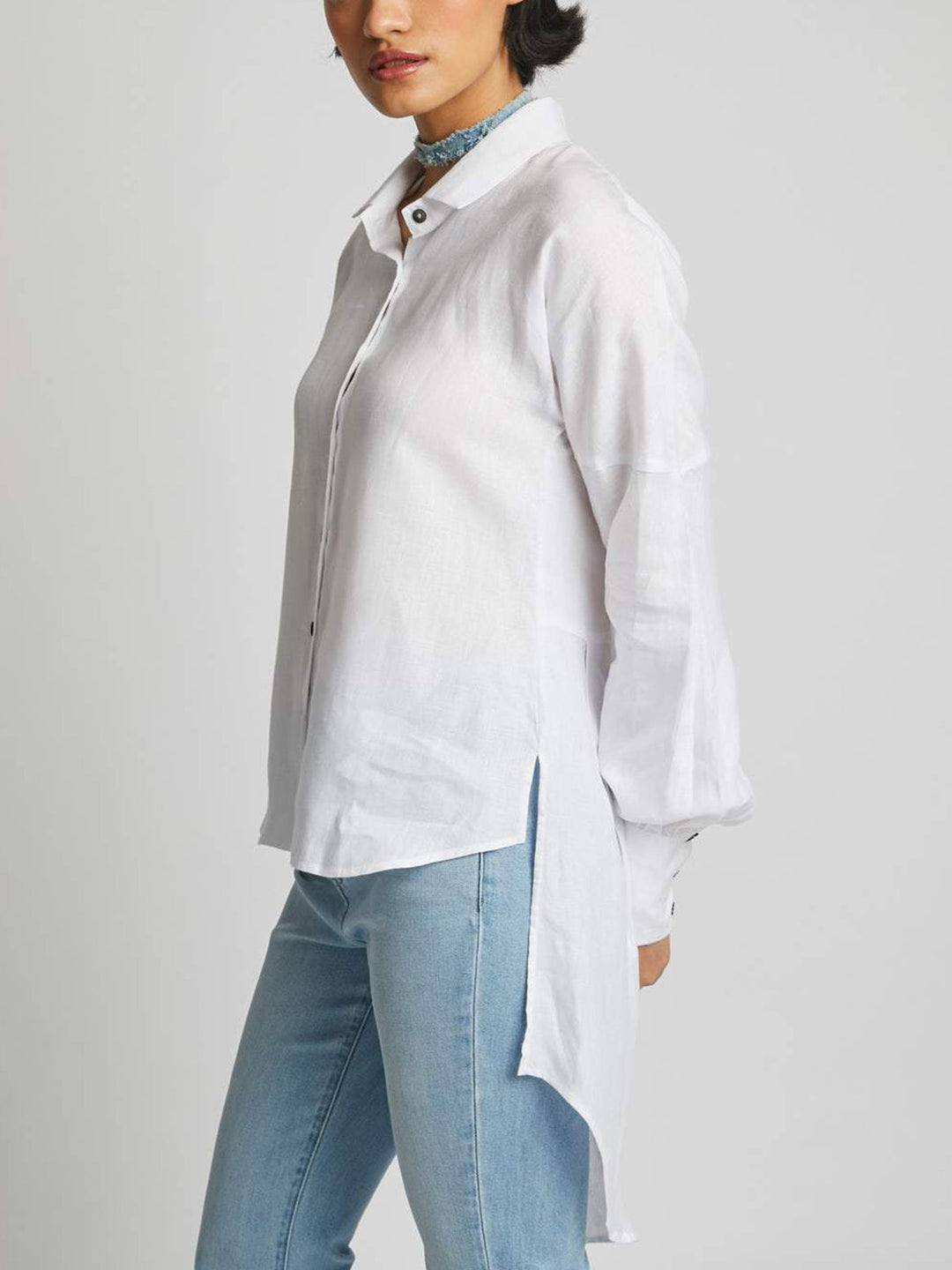 Morning Star Balloon Sleeve Shirt White B Label