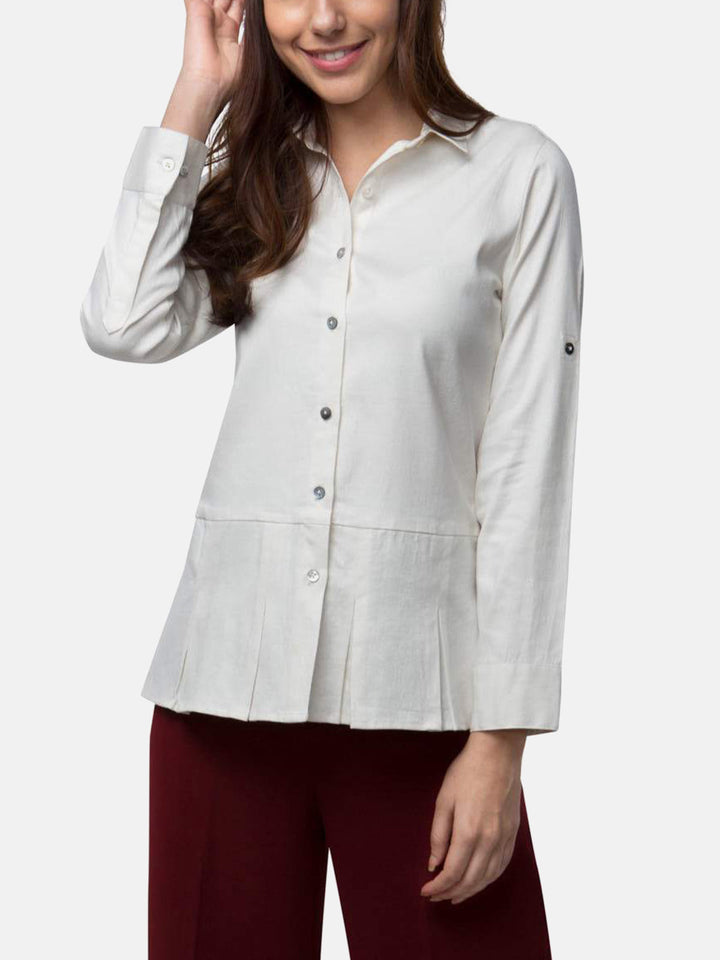 Breezy Low Peplum Top White B Label