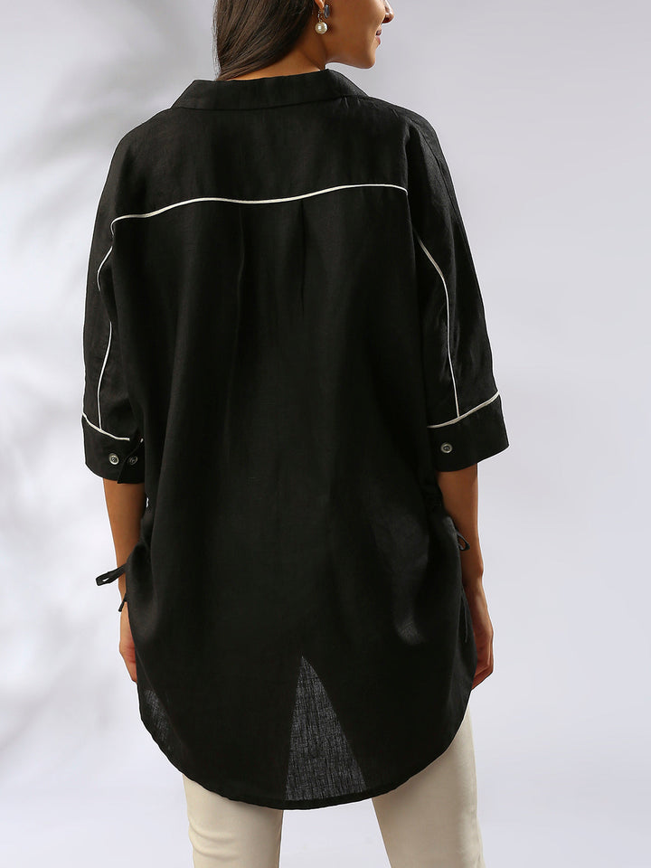 Canopy Kimono Shirt- Black