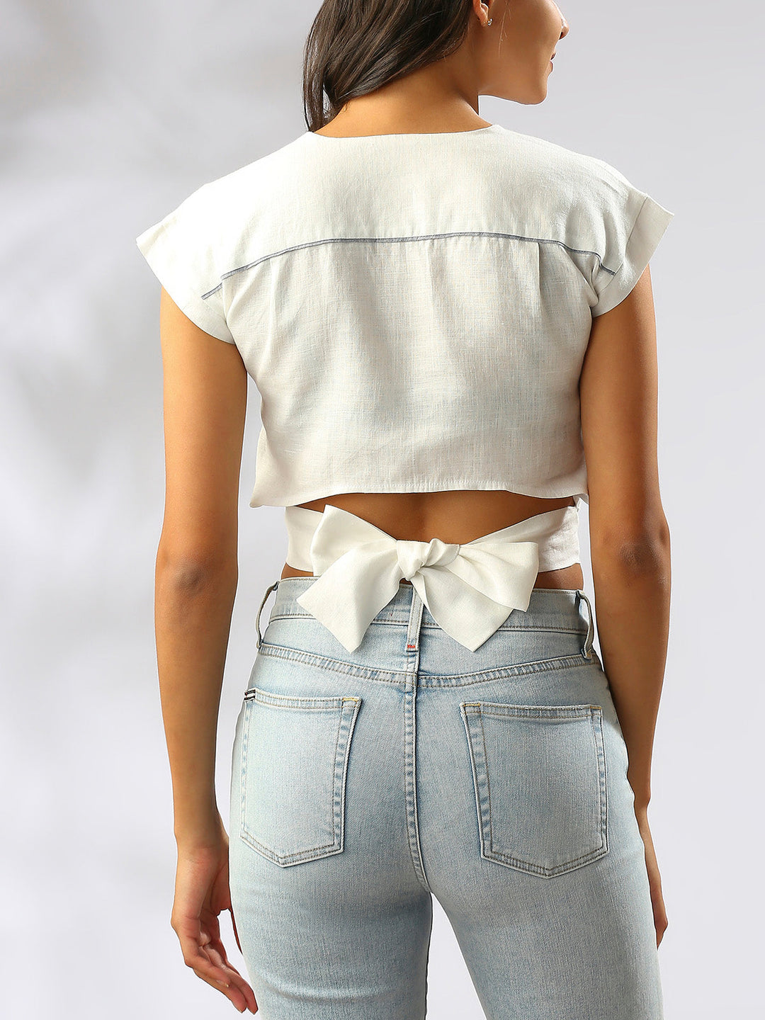 Cider V Neck Top- White B Label