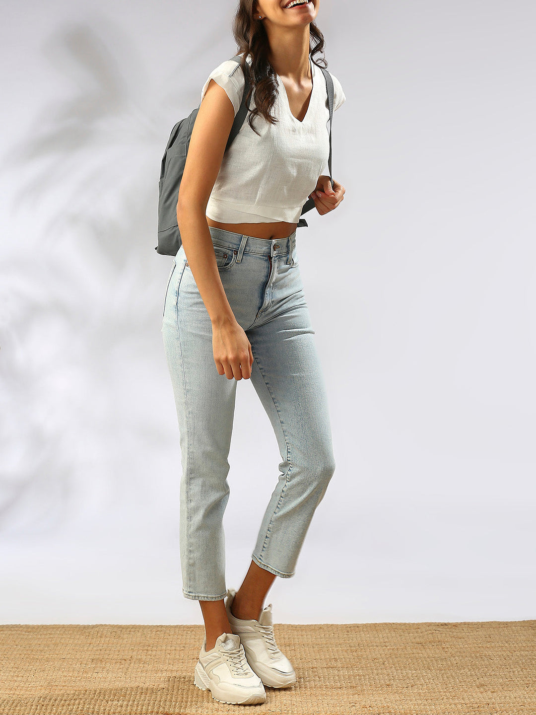 Cider V Neck Top- White