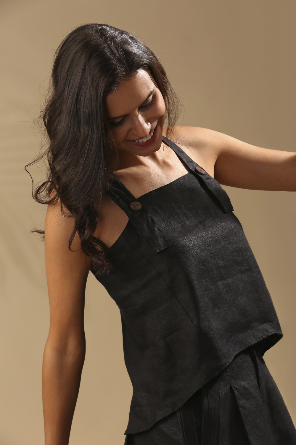 Elm Dungaree Top- Black