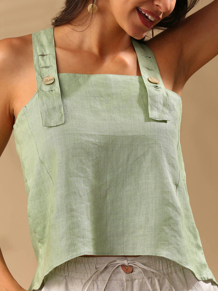 Elm Dungaree Top- Sage Green B Label