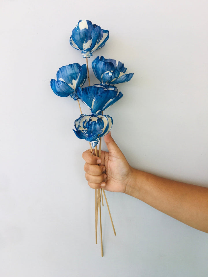 Indigo Peony Sola Flower | 5pcs