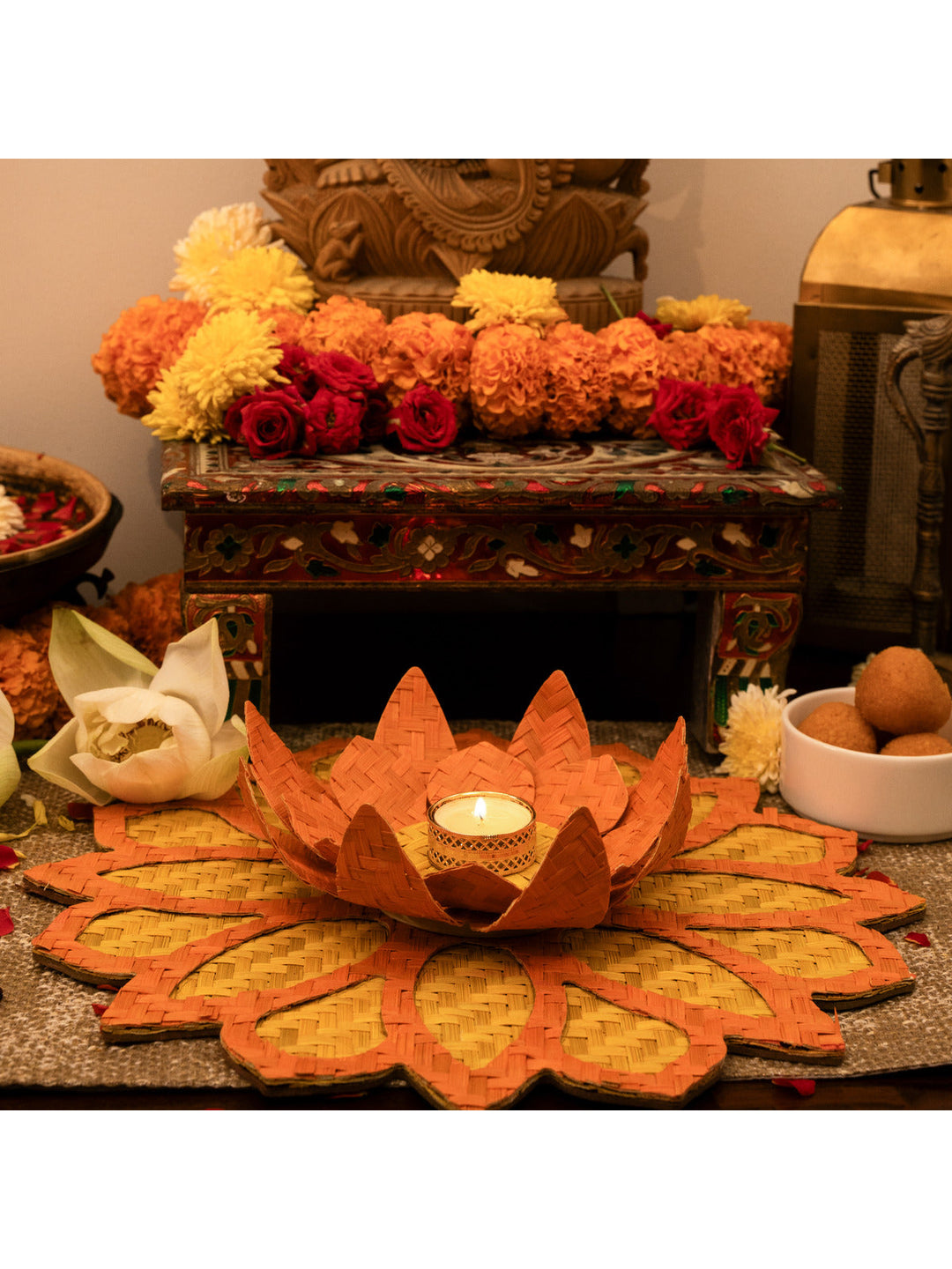 Rangoli with Padma Tea Light Holder Small Greenkraft