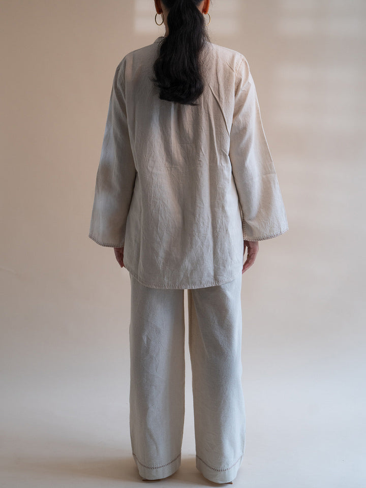 Dawning Asymmetric Shirt Off white Lafaani