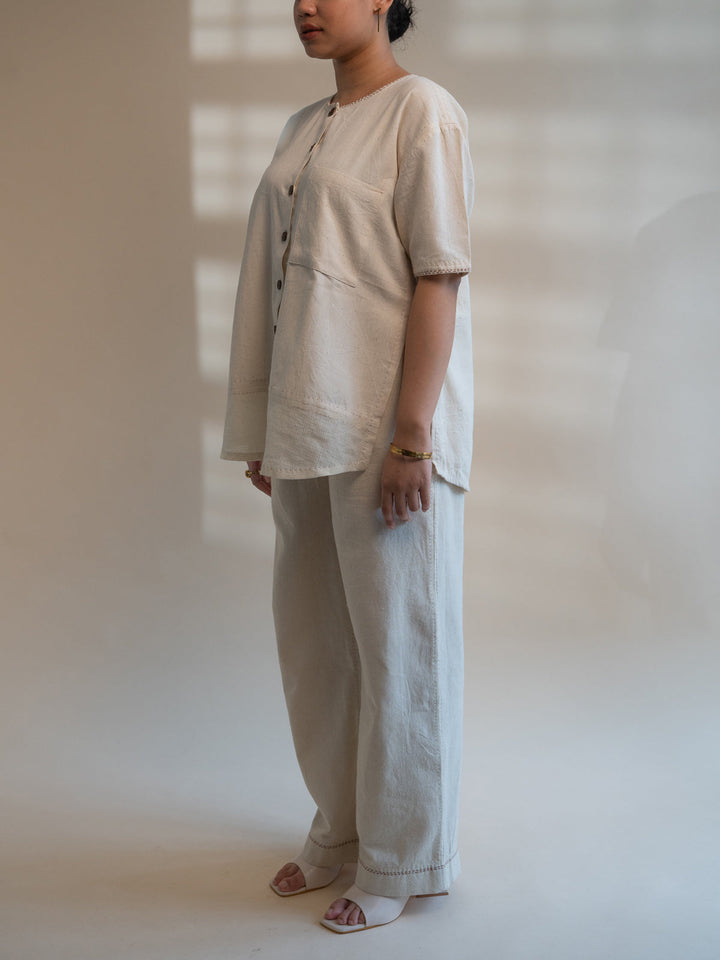 Dawning Layered Shirt Off White Lafaani