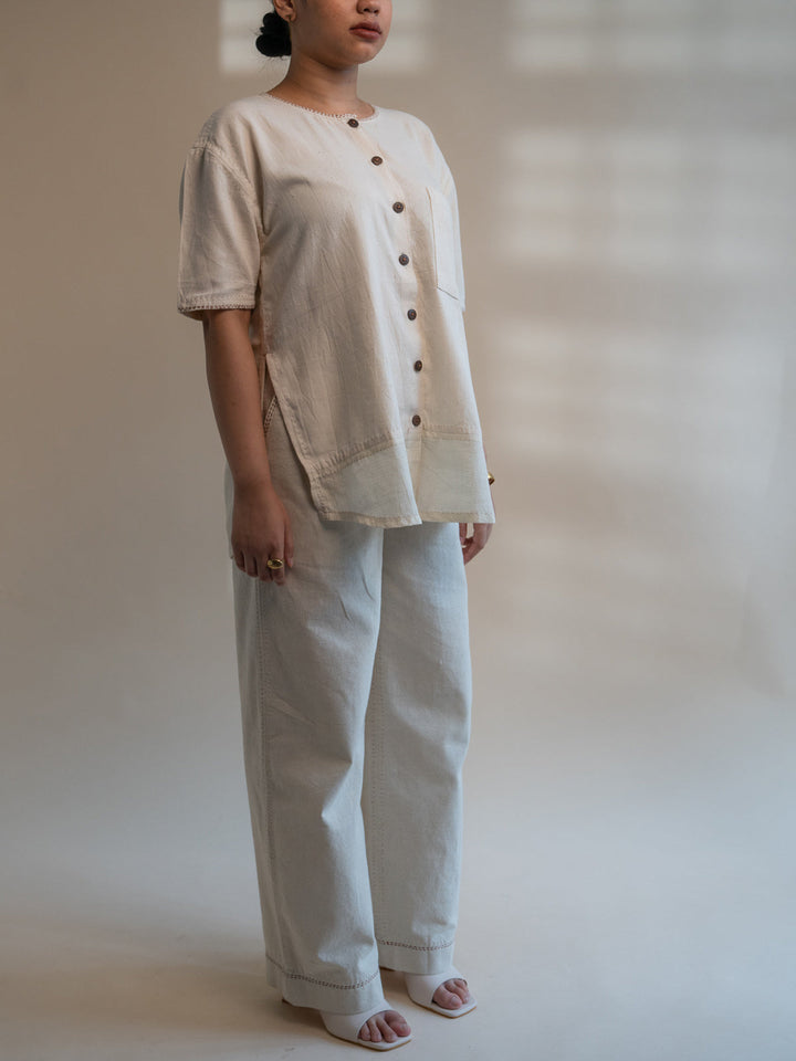 Dawning Layered Shirt Off White Lafaani