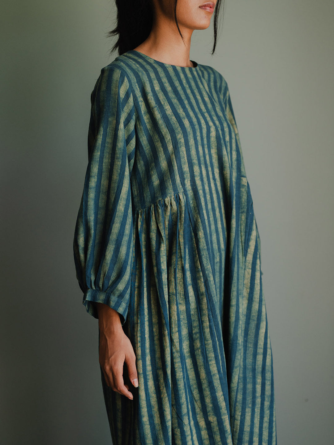 Diver Set Blue - Handspun Cotton Kurta for women in Blue color