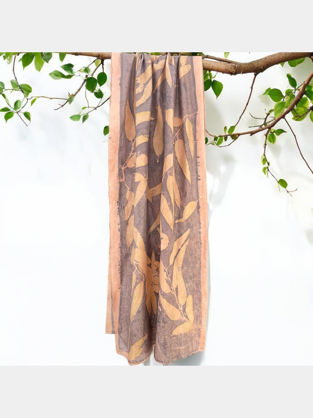 Earthy Hues: Eco-printed Silk Stole Ecoshi