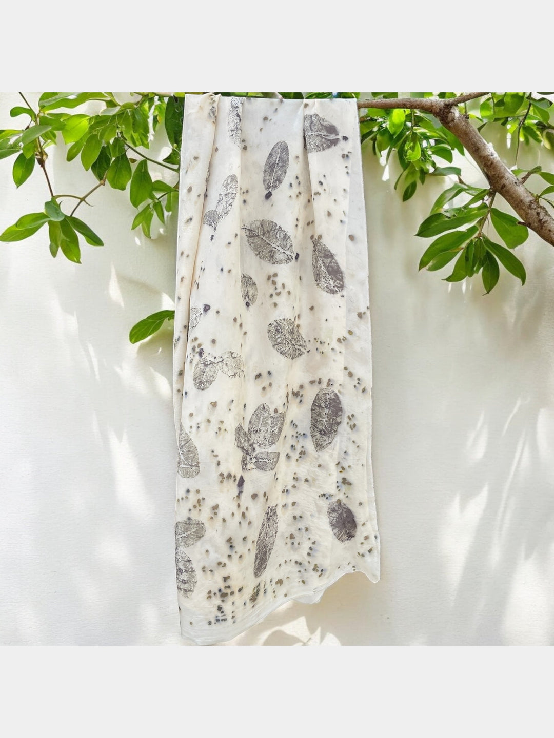 Silk Aura: Eco-printed Speckled Stole Ecoshi