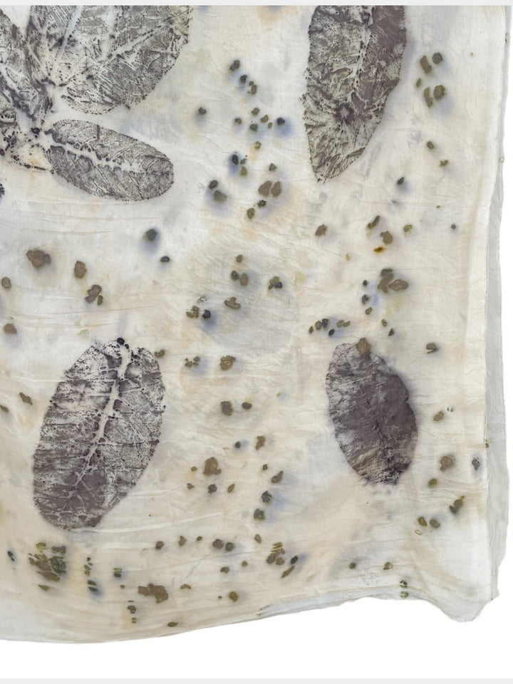 Silk Aura: Eco-printed Speckled Stole Ecoshi