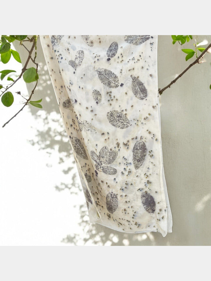 Silk Aura: Eco-printed Speckled Stole Ecoshi