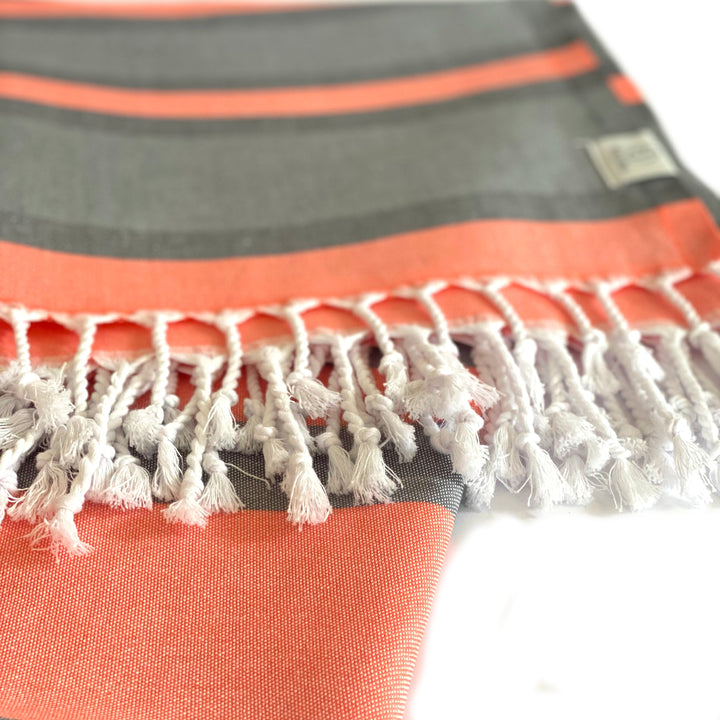 Samara Gray - Orange Turkish Towel Hilana Upcycled Cotton