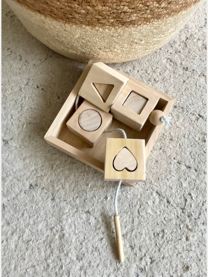 Birch Shapes Lacing Toy - Natural