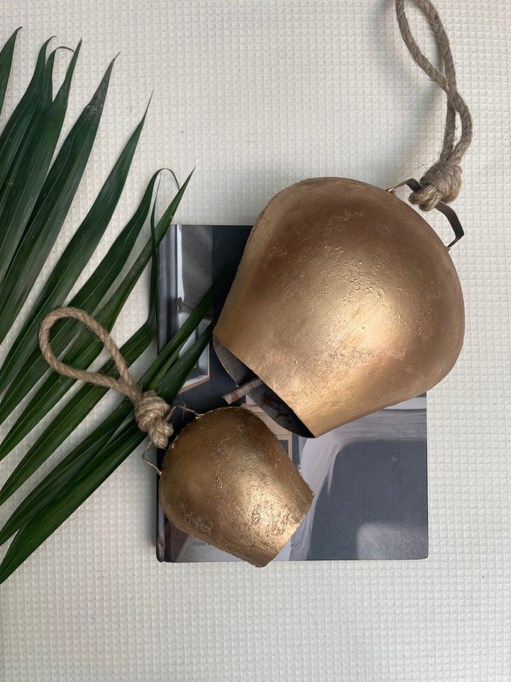 Alpine Swiss Cow Bells - Metal Antique Bell Set of 2