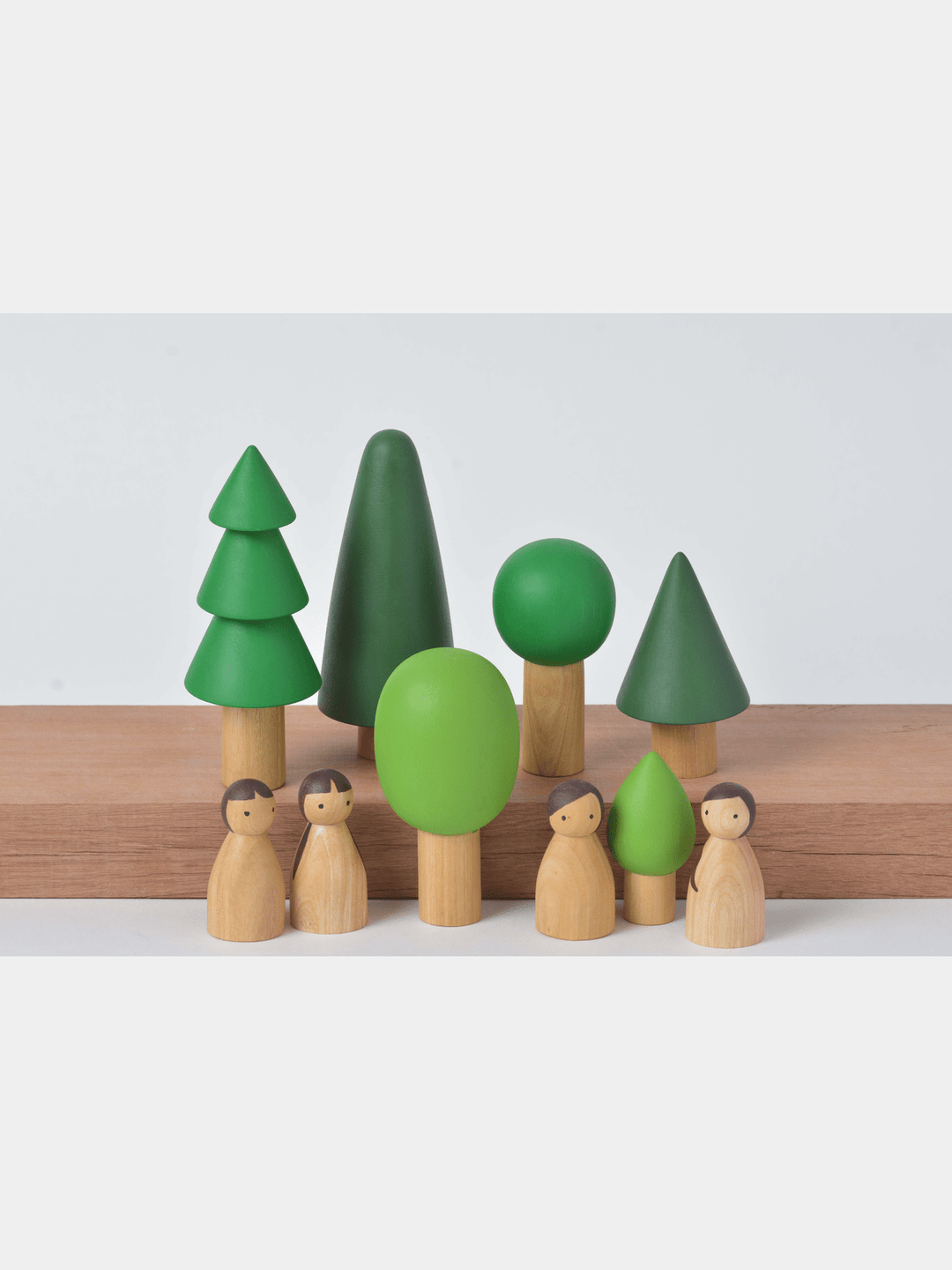 Natural Birch Folk in Evergreen Forest