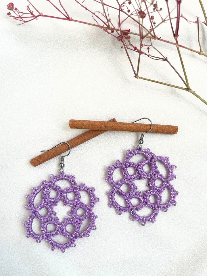 Violet Glimmer Earrings Knots to Node