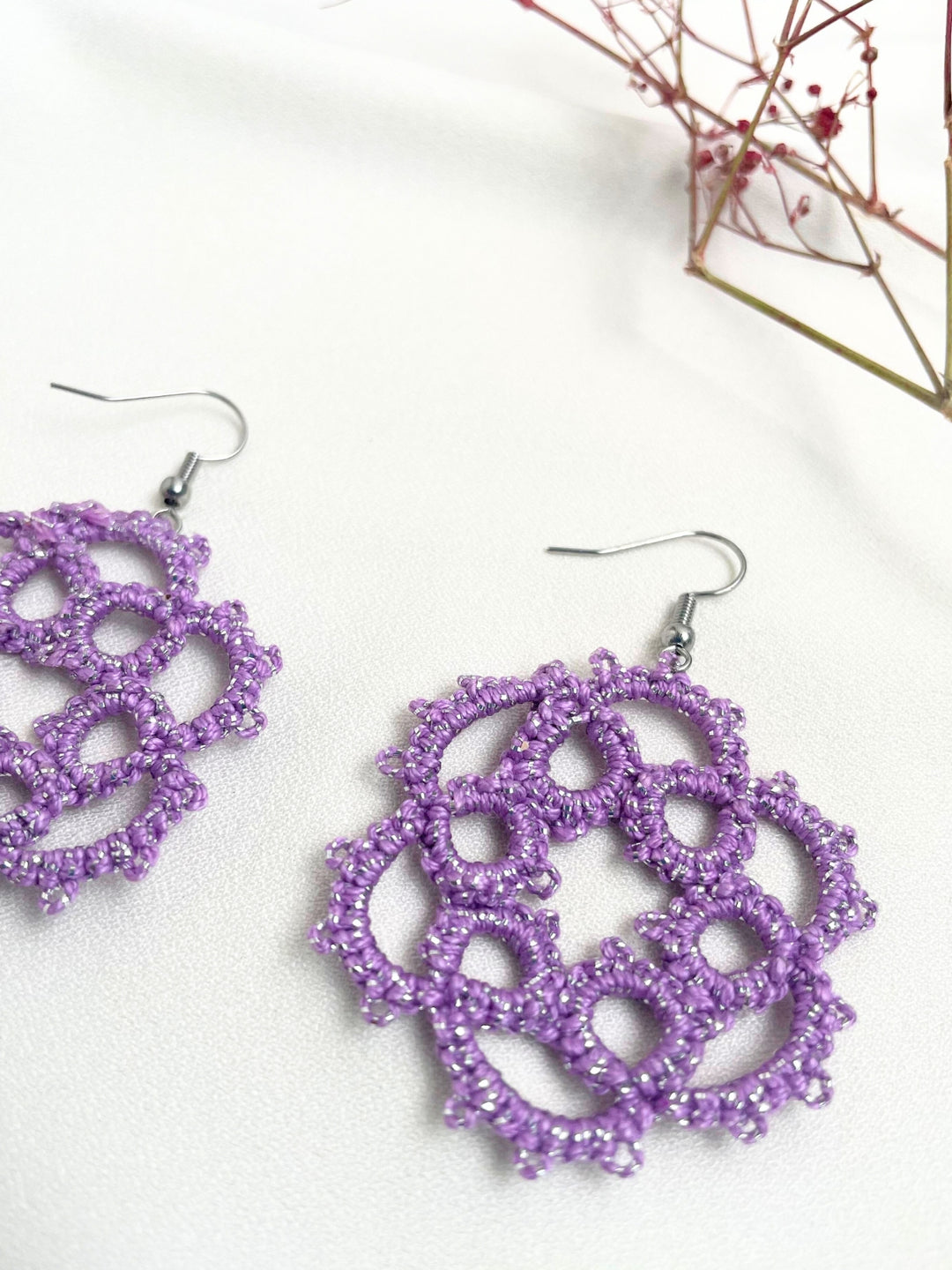 Violet Glimmer Earrings Knots to Node