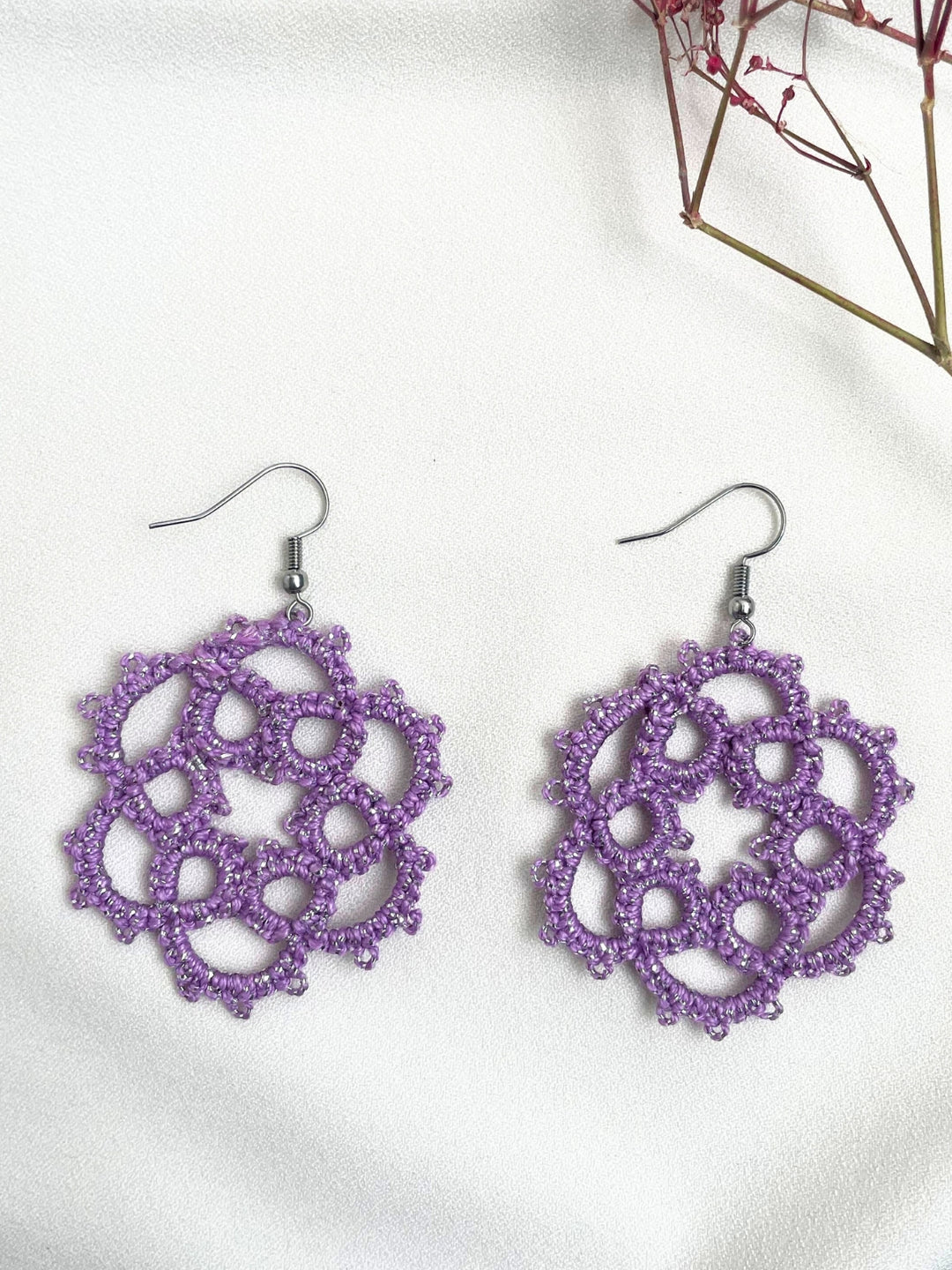 Violet Glimmer Earrings Knots to Node