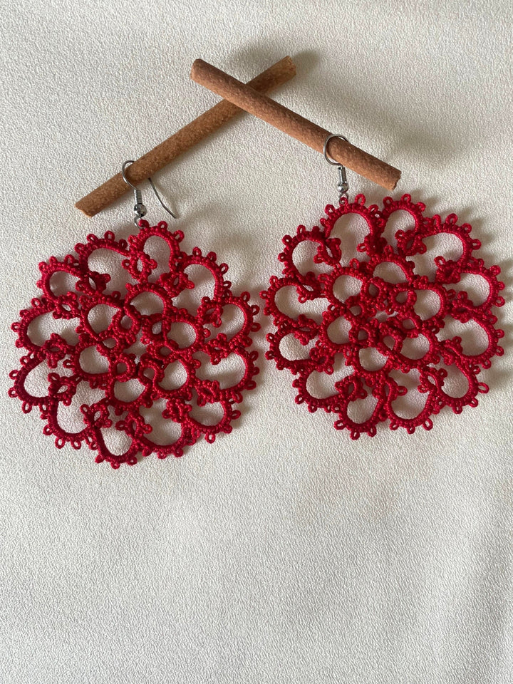 Crimson Burst Earrings Knots to Node