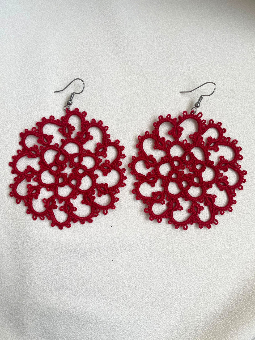 Crimson Burst Earrings Knots to Node