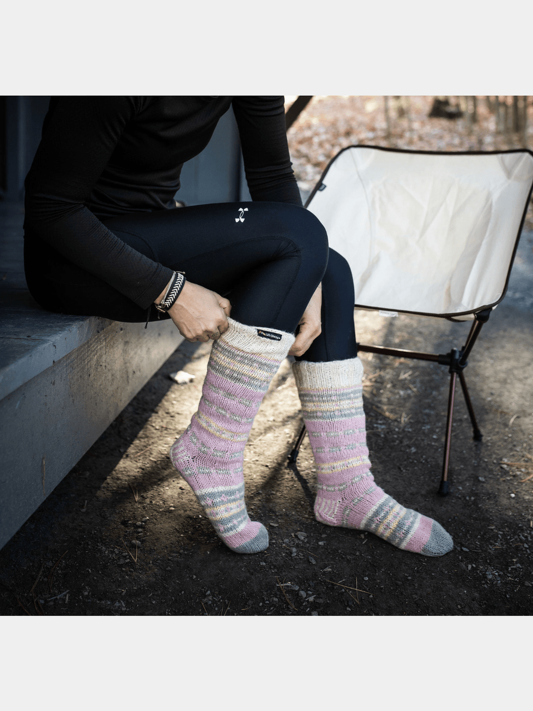 Sherpa Socks | pink/grey US Sherpa