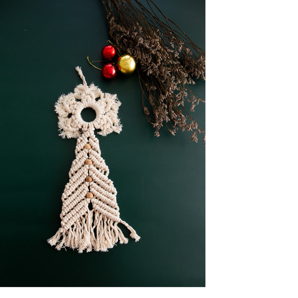 Macrame Christmas Tree Topper Star in White Deco Talk