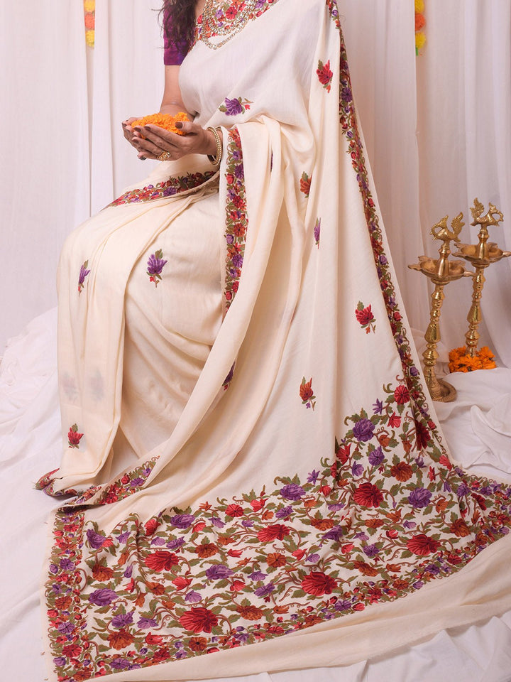 SareesAari Work Saree Off WhiteFor Sarees